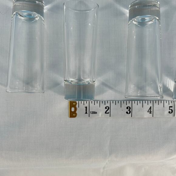 Heavy Base Tall Shot Glass Shooter Set of Four Clear Cylindrical Shot Glasses - Picture 7 of 7